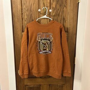 Croft & Barrow Big Buck Brewhouse Orange Crewneck Sweatshirt Medium